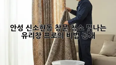안성 신소현동 창문 청소: 빛나는 유리창, 프로의 비법 공개!