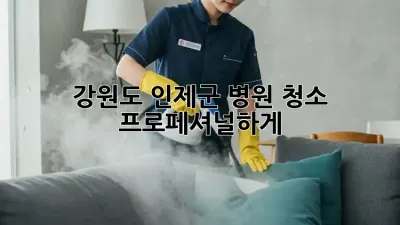 강원도 인제군 병원 청소, 프로페셔널하게!